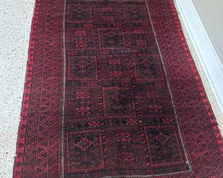 Turkish vintage hand woven rug