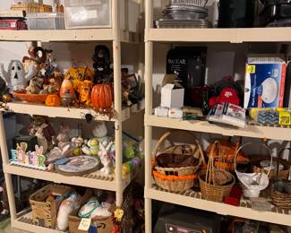 Holiday items 
Storage bins 
Old radio 