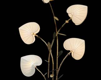 
Hollywood Regency lotus fan floor lamp