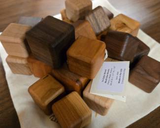 Beautiful handmade wooden blocks by a Michigan toymaker. Brand new, unused. 