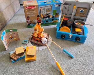 Camp stove and campfire playsets, go with camper playhouse in previous photo.  Gently used.