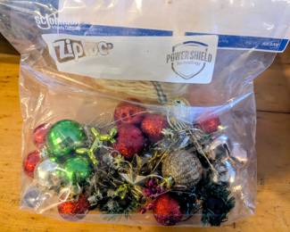 Multiple misc collections of new and vintage ornaments.