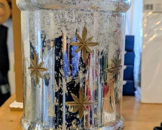 Vintage glass and chrome jar