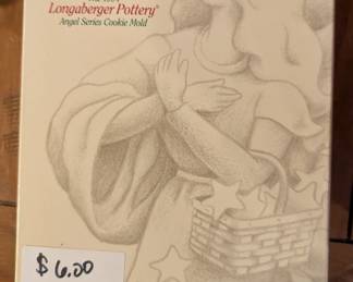 1994 Longaberger pottery Angel Series cookie mold.