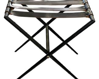 Vintage Leather and Metal Luggage Rack