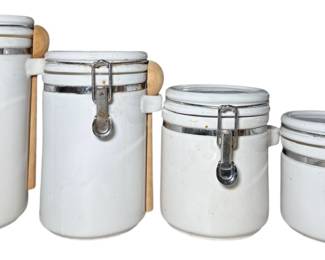White Ceramic Canisters