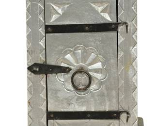 Silver Wood Pedestal Cabinet