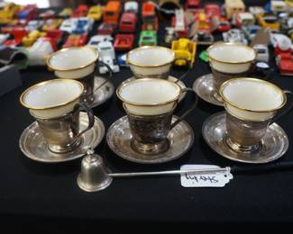 Sterling Silver demitasse set and candle snuffer