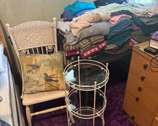 plant stand wicker rocker, more nice clothes