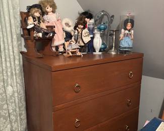 dolls, vintage tall chest of drawers
