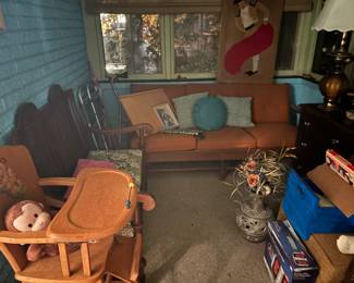 mcm woodframe couch more pics too come settee and more