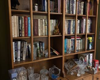 books glassware crystals, turtles and more