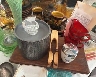 Swarovski crystal butterly trinket box Martinsville glass red