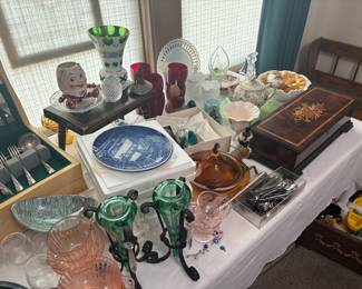 Humpty dumpty, vintage glassware, pottery, Lotton Glass perfume