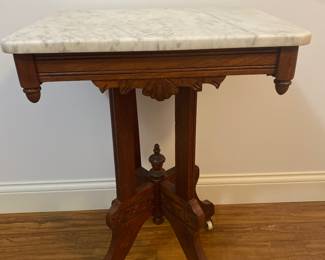Victorian Eastlake Marbletop Parlor Table