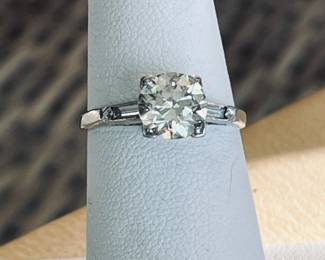 Platinum with diamond engagement ring