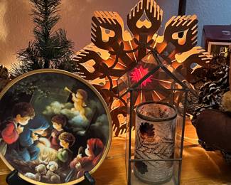 Holiday Decor, Wood Light-up Snowflake 