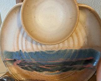 Handmade Pottery Chip & Dip 