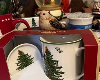 Spode Christmas Tree Mug and Coaster Set NIB