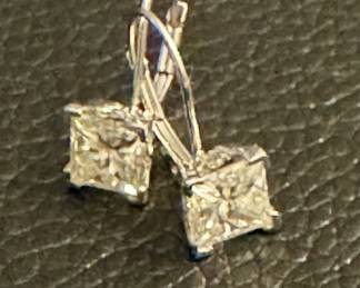 Princess cut diamond earrings