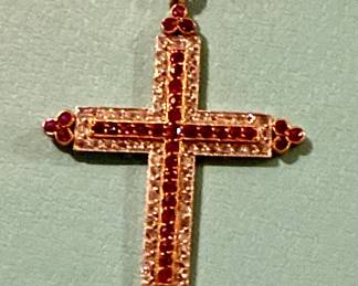 Ruby and diamond cross