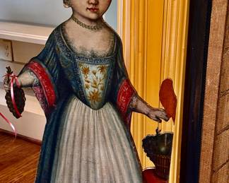 19th C hand painted wood cutout 