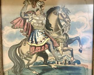 Late 1700s tinsel painting