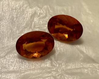 11 carat total Madeira citrine ovals