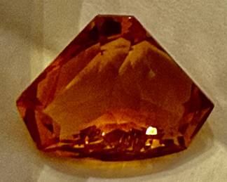 30 carat shield cut Madeira citrine 