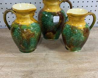 Majolica Pitcher's with Man's Face