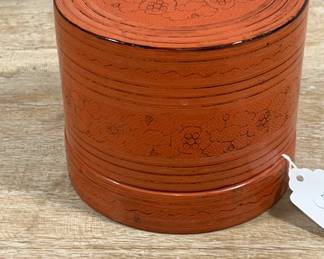  Burmese Cinnabar Betel Nut Box