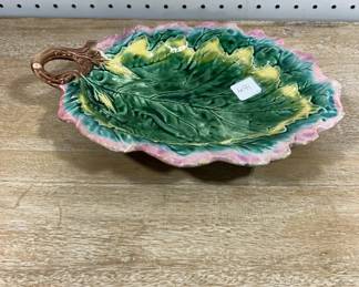 Etruscan Majolica Leaf Plate