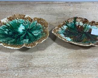 Majolica Begonia Leaf Dishes