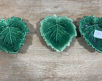  Small Green Etruria Wedgwood Leaf Dishes