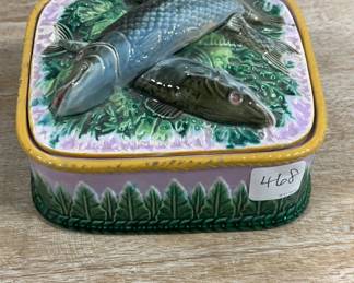 Majolica Sardines Covered Box