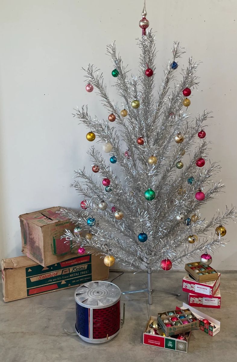 Vintage 6 Foot Aluminum Tree (in original box with sleeves)