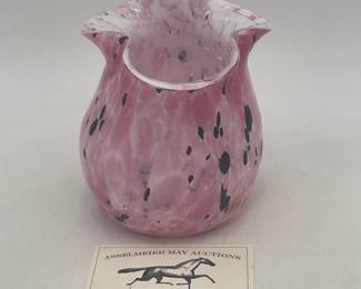 Art Glass Spatterware Vase