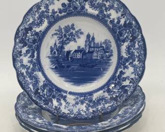 Set of 4 Flow Blue "Togo" Soup Bowls