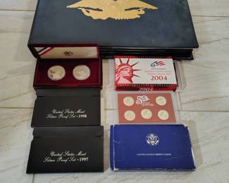Silver proof coin sets (cash only for coins some priced below silver spot).