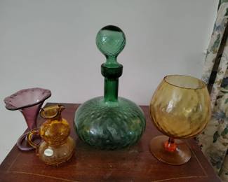 Us blown glass and empoli Italian glass.