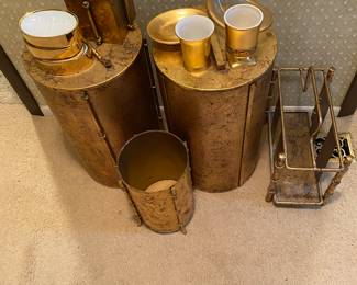 Vintage 1970's Gilt Gold Bathroom Accessories