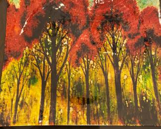 Very Pretty Autumn Trees Glass Decorative