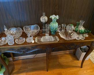 Henredon Carved Sofa, Entry Way Table