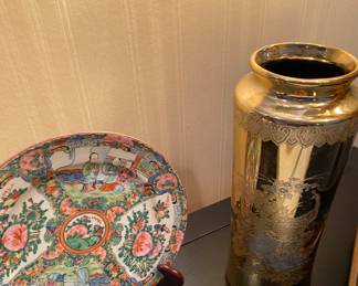 Vintage Chinese Rose Famille Hand Decorated