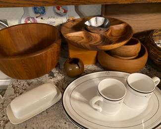 Dansk Chip Dip Bowl with Stainless Dansk Large Bowl, Emril Platter/Mugs