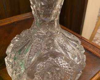 Antique Cut Glass Open Wine Carafe