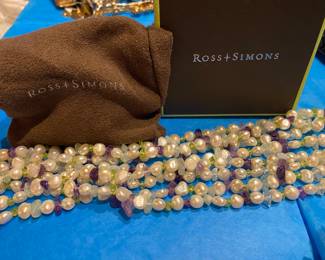 Ross+Simons Fresh Water Pearls ,Multi Gem Stones, with Box