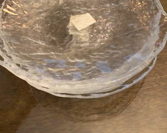 Crate Barrel Textured Glass Plates Set of 8