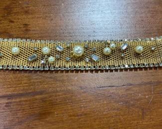 Hobe Wide Mesh Bracelet w/ Stones