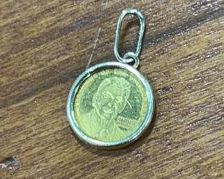 24k Gold Ronald Reagan Small Coin Pendant